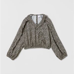 Zara Printed Ruffled Blouse